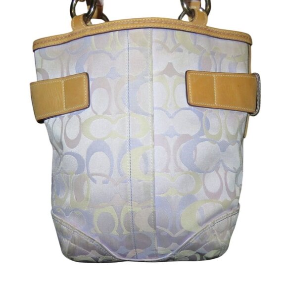 Coach 2005 Soho Lady Bumblebee Signature Optic Purple Canvas & Leather Tote - Picture 2 of 13